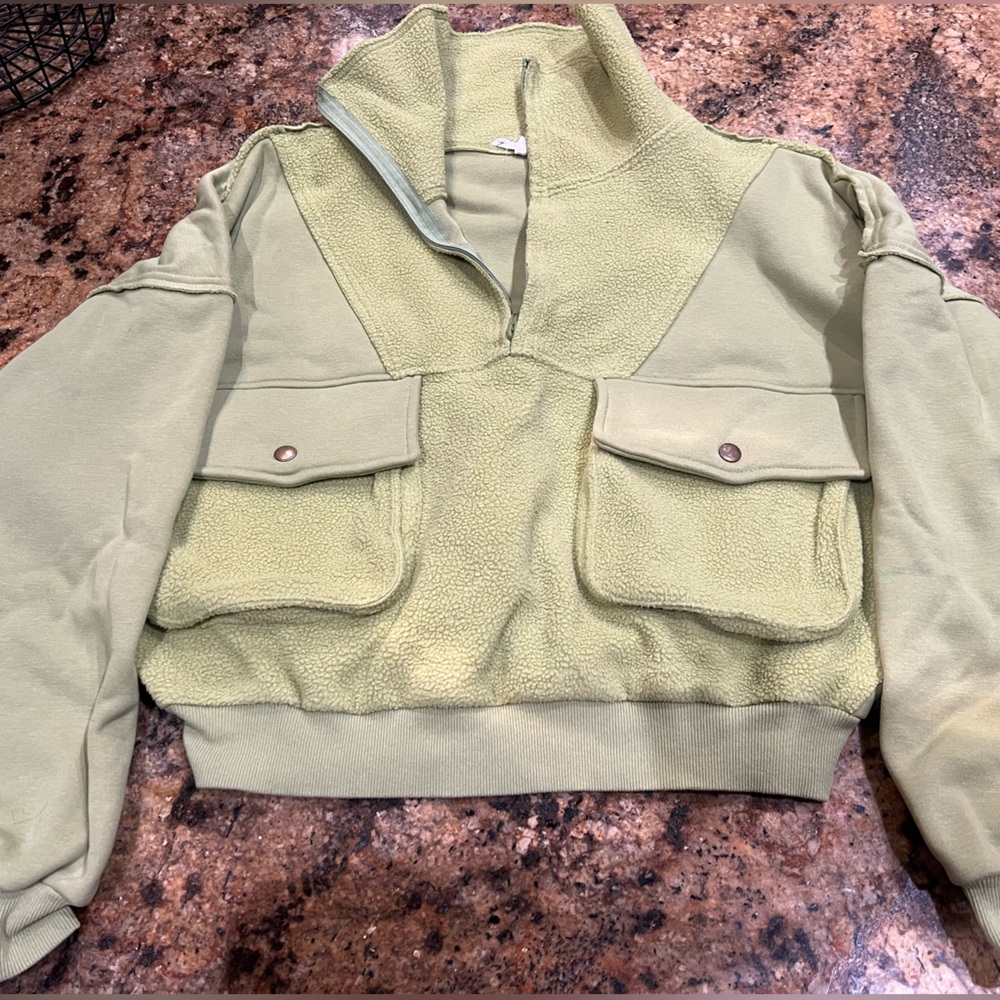 green oversized pullover sweater